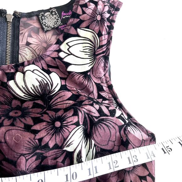 Anthropologie Tracy Reese Brown Floral Silk Tulle Dress Size 0 - Picture 7 of 12